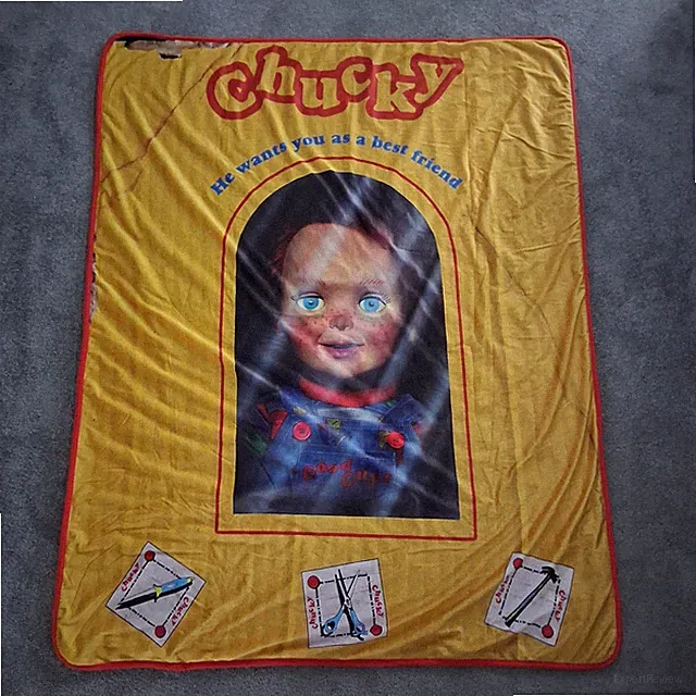Child's Play Chucky Good Guys Soft Plush Throw Blanket Horror Spencers (50 X 60)