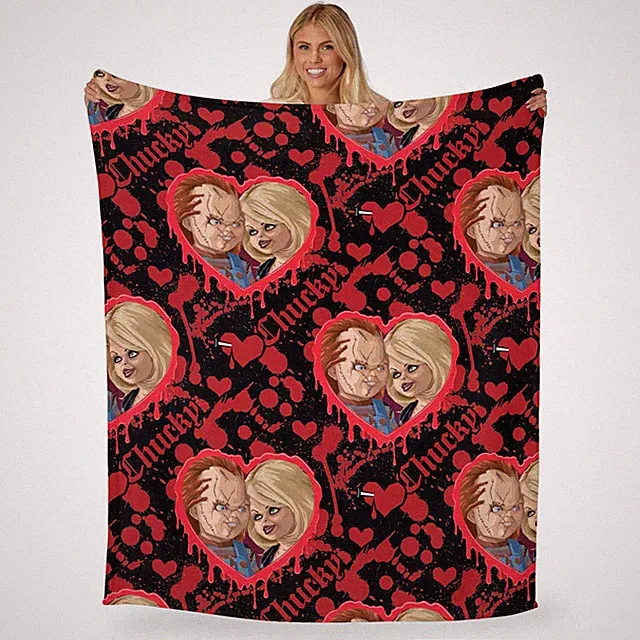 Classic Slasher Horror Art Flannel Throw Blanket Warm
