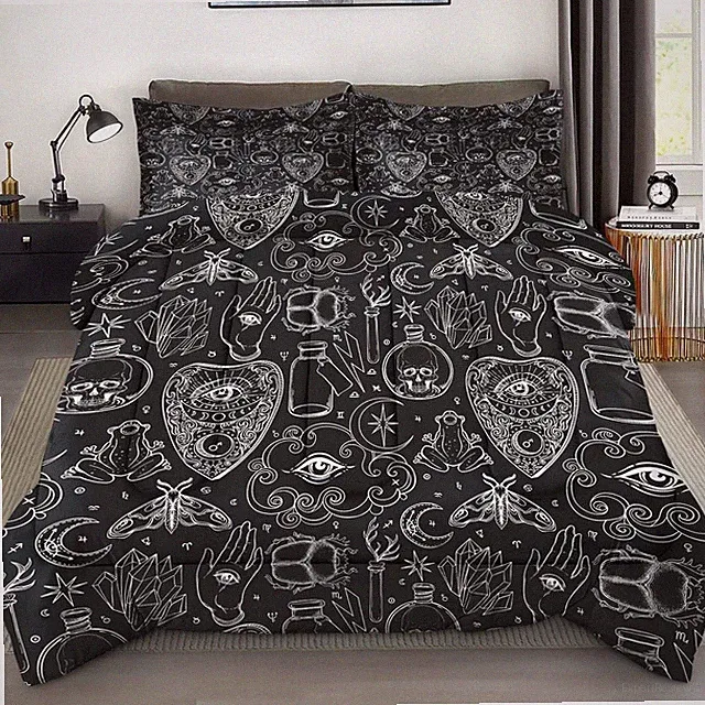 Comforter Set Full Size, Medieval Soft 3 Pcs Bedding for and Adults, Gothic V...