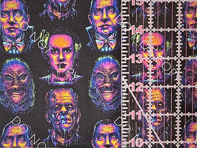 Custom 100% Cotton Woven Fabric Classic Horror Movie By The 1/4 Yard 9x56