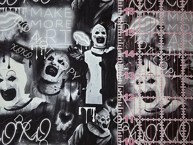 Custom 100% Cotton Woven Fabric Horror Movie Terrifier By The 1/4 Yard