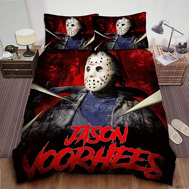 Halloween Gift Idea Friday The 13th Horror Full Bedding Duvet Cover Set (4pcs)