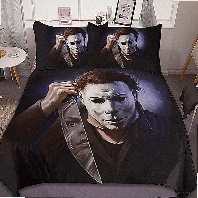 Halloween Gift Idea Michael Myers Horror Full Bedding Duvet Cover Set (4pcs)