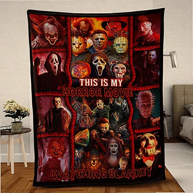 Horror Blanket, Horror Movie Blanket, Halloween Blanket, Scary Fleece Blanket