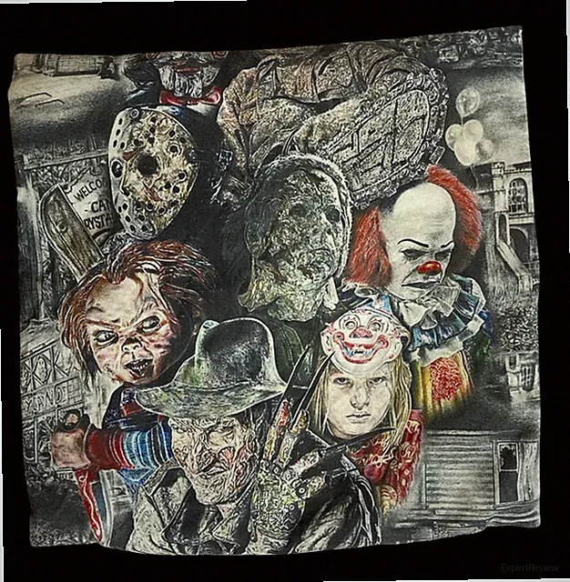 Horror Film Throw Pillow Case 17” X 17" Movie~Chucky, Fri 13th, Halloween