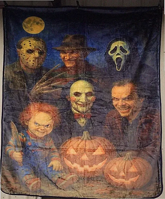 HORROR FREDDY JASON CHUCKY SCREAM BILLY SAW JACK SHINING QUEEN BLANKET BEDSPREAD
