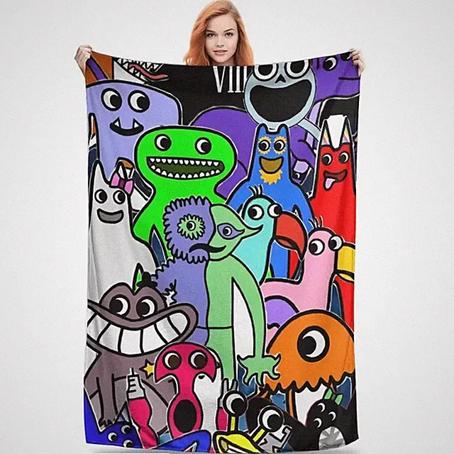 Monster Horror Game Garten Fan Gift Flannel Blanket Cozy Throw