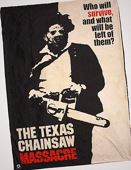 NEW Creepy Co Texas Chainsaw Massacre WHO WILL SURVIVE Throw Blanket 60x40" Film