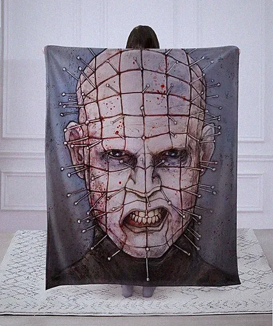 NEW Hellraiser Pinhead Throw Blanket Regal Comfort – 50 x 60 Horror Graphic NWT