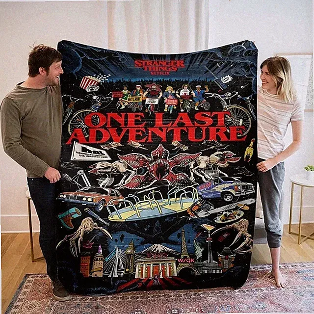 Season 5 Vintage Mystery Horror Style Flannel Blanket Soft Cozy Gift