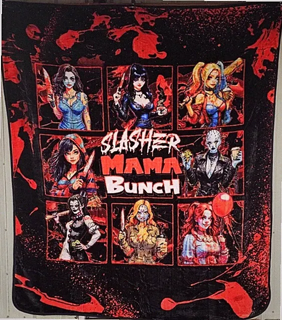 SLASHER MAMA BUNCH WOMEN HORROR CHARACTER SCARY ANIME QUEEN BLANKET BEDSPREAD