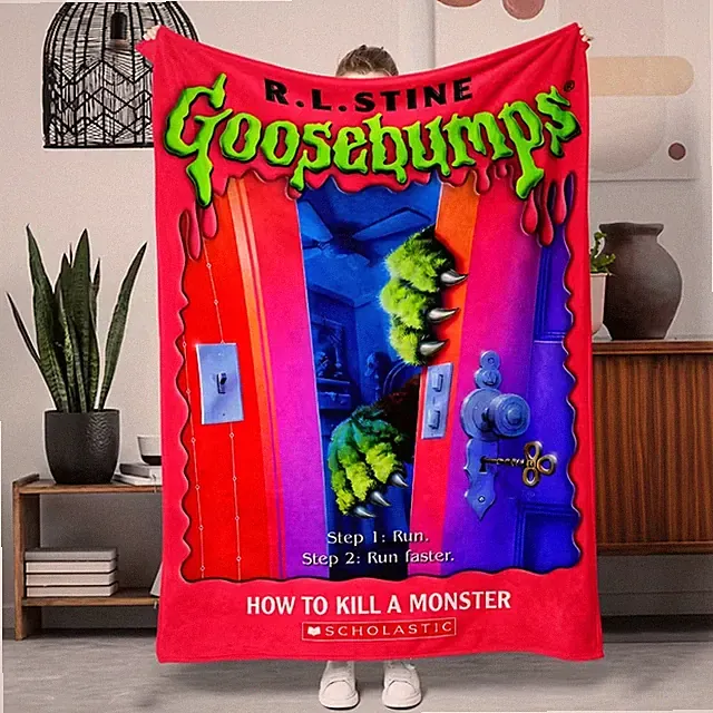 Spooky Horror Movie Style Flannel Blanket Soft Cozy All Season Throw