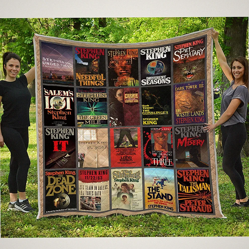 Stephen King Quilts, Stephen King Books Quilt Blanket Horror Books, Halloween