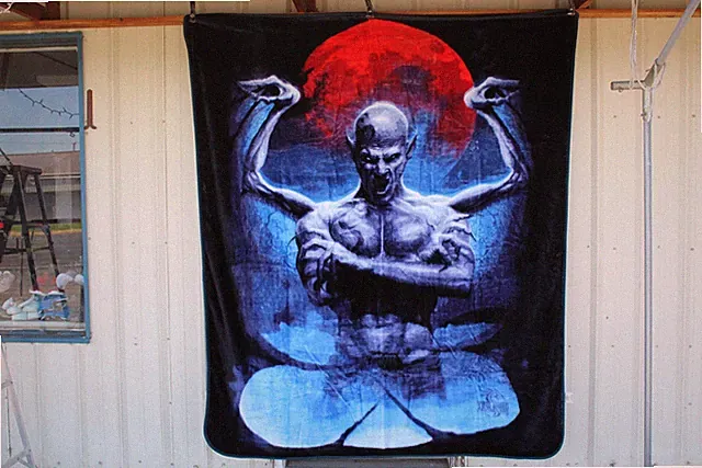 VAMPIRE DEMON BLOOD MOON MYTHICAL FANTASY HORROR QUEEN SIZE BLANKET BEDSPREAD